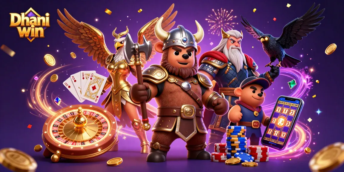 Dhani win immerses players in thrilling casino action with vibrant characters and gaming elements.