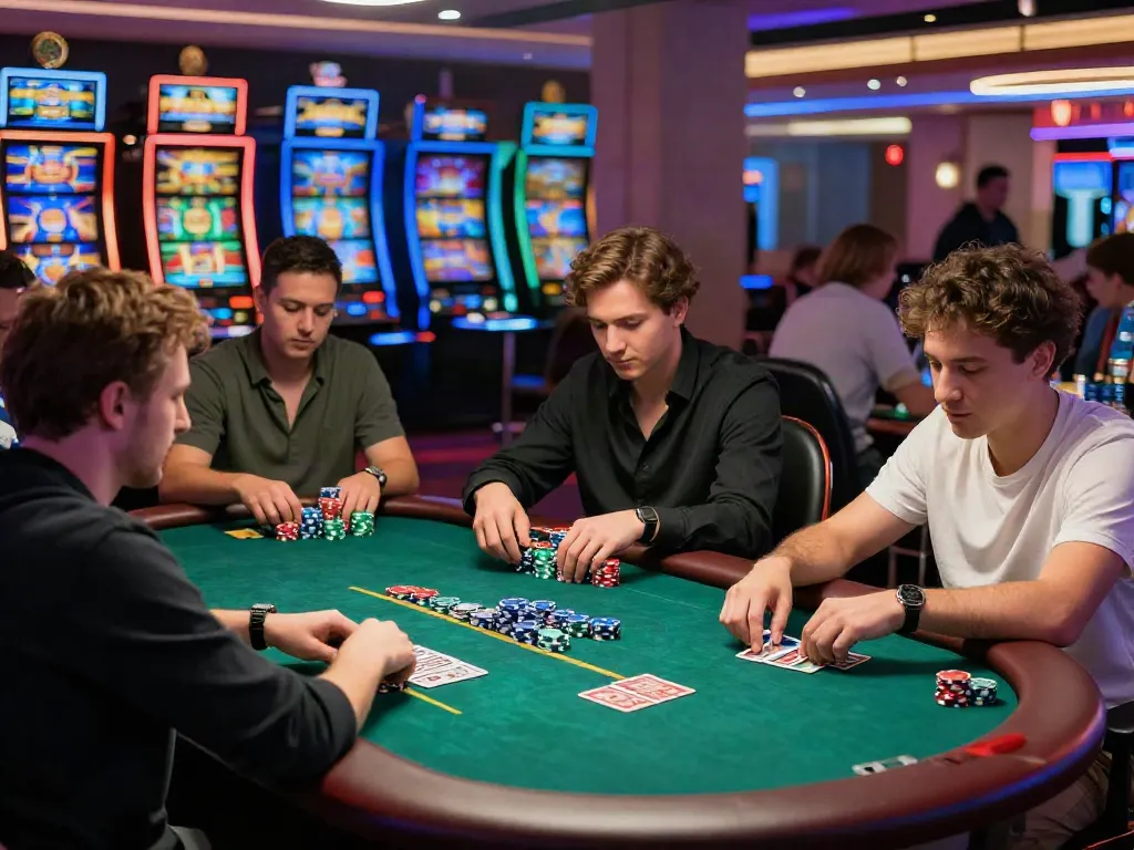 Casino not on gamstop uk players enjoying vibrant poker game atmosphere