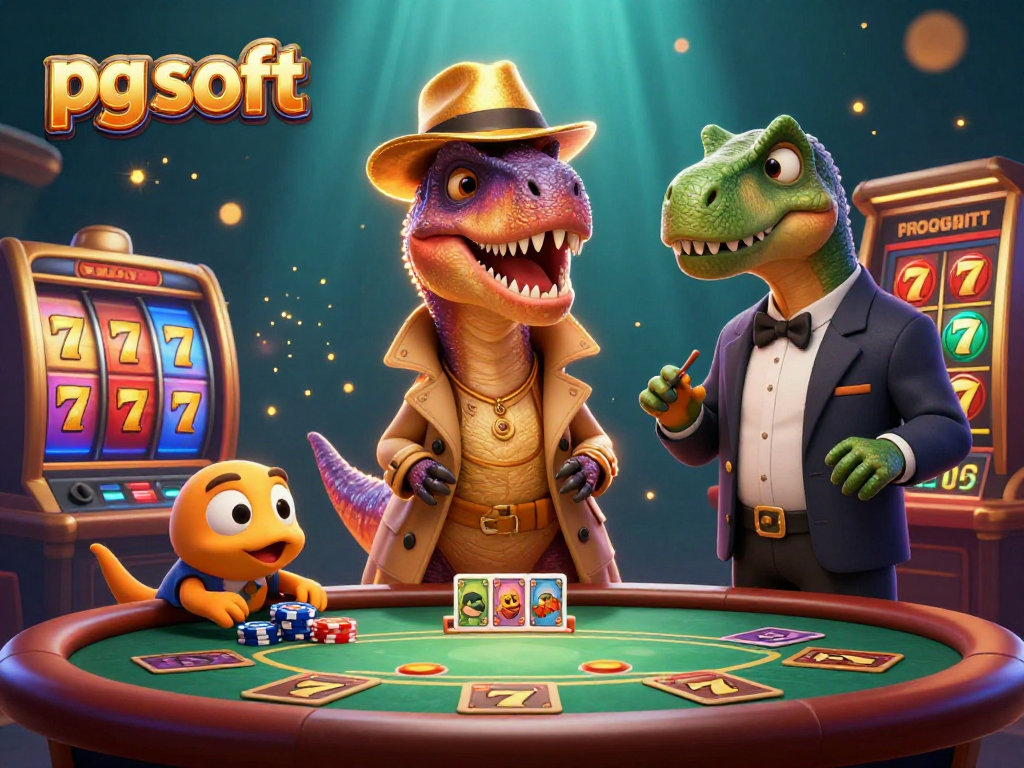 Watch the 3D velociraptor at the blackjack table, a unique showcase of pg soft gaming excitement!