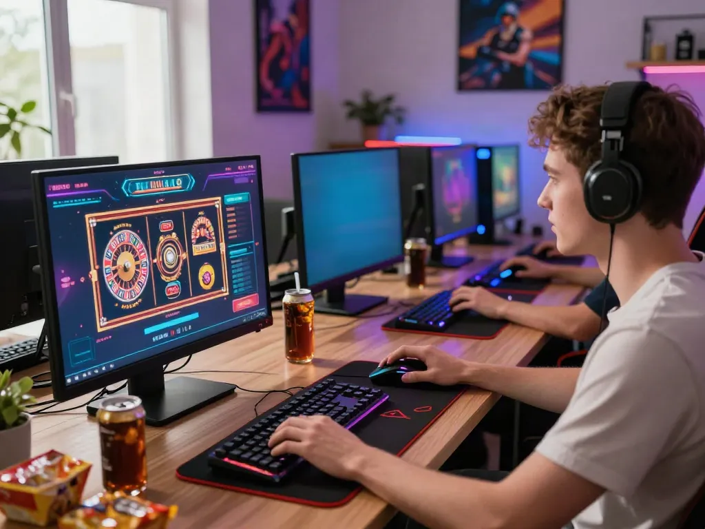 Online gaming scene showcasing a player enjoying casino not on Gamstop UK.