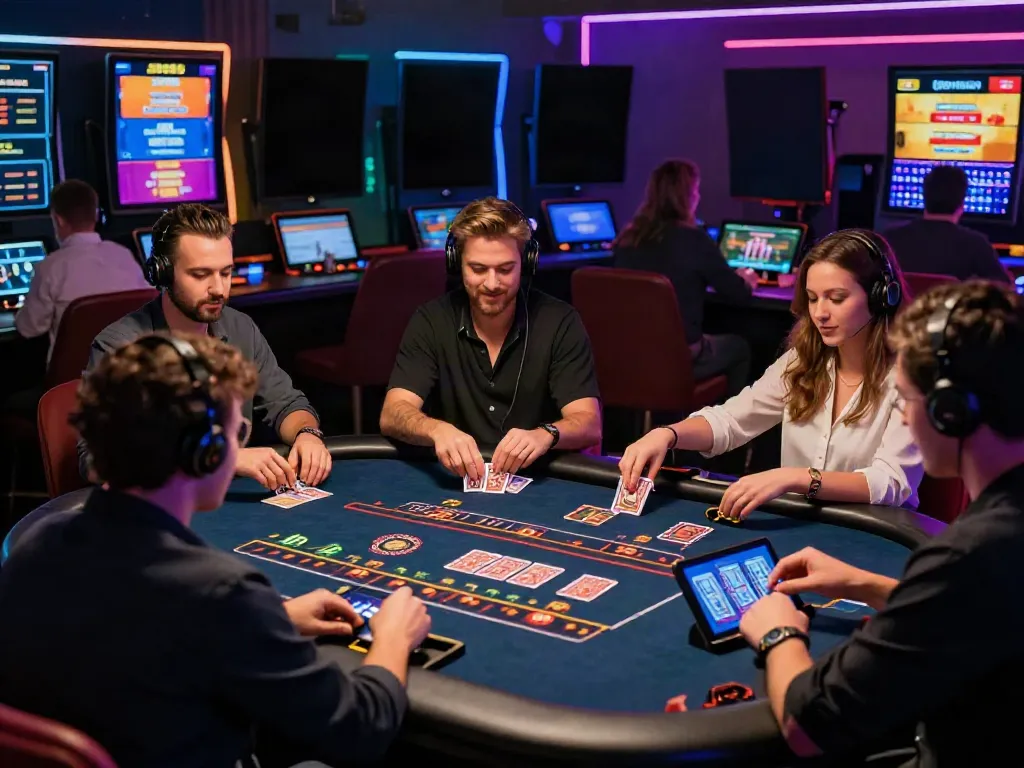 Exciting online gaming experience at a casino not on GamStop UK, showcasing diverse players and interactive gameplay.