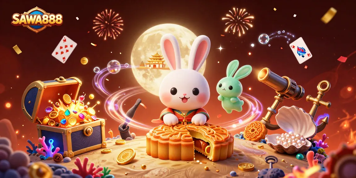 Experience thrilling gameplay at SAWA888, where the moon rabbit reveals poker chips for your next big win!