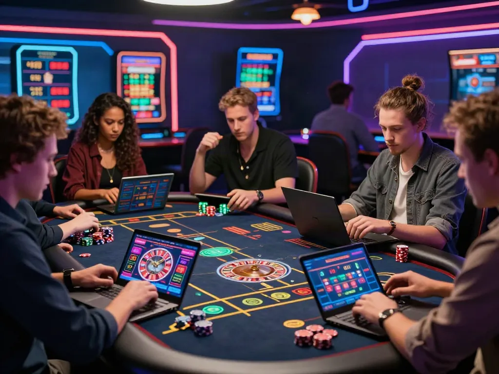 Players enjoying a casino not on Gamstop UK experience in a vibrant online gaming environment.