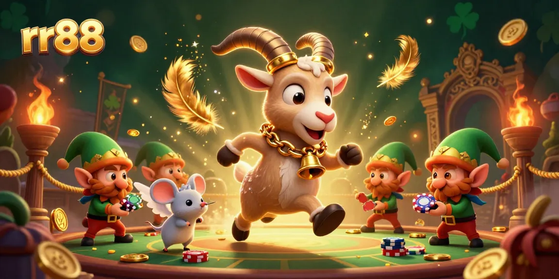 Experience thrilling gameplay at rr88 with a vibrant casino scene featuring a Krampus running the show.