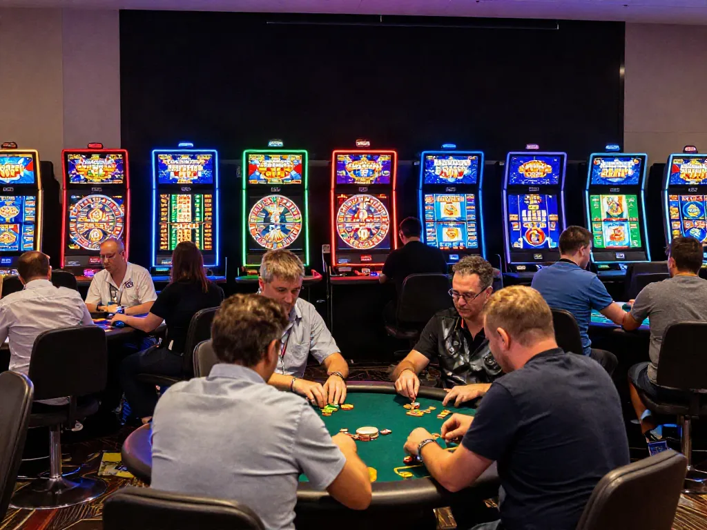 Players enjoying games at vibrant casinos not on GamStop UK.