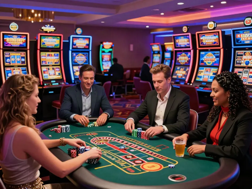 Casino not on gamstop uk players enjoying games in vibrant atmosphere.