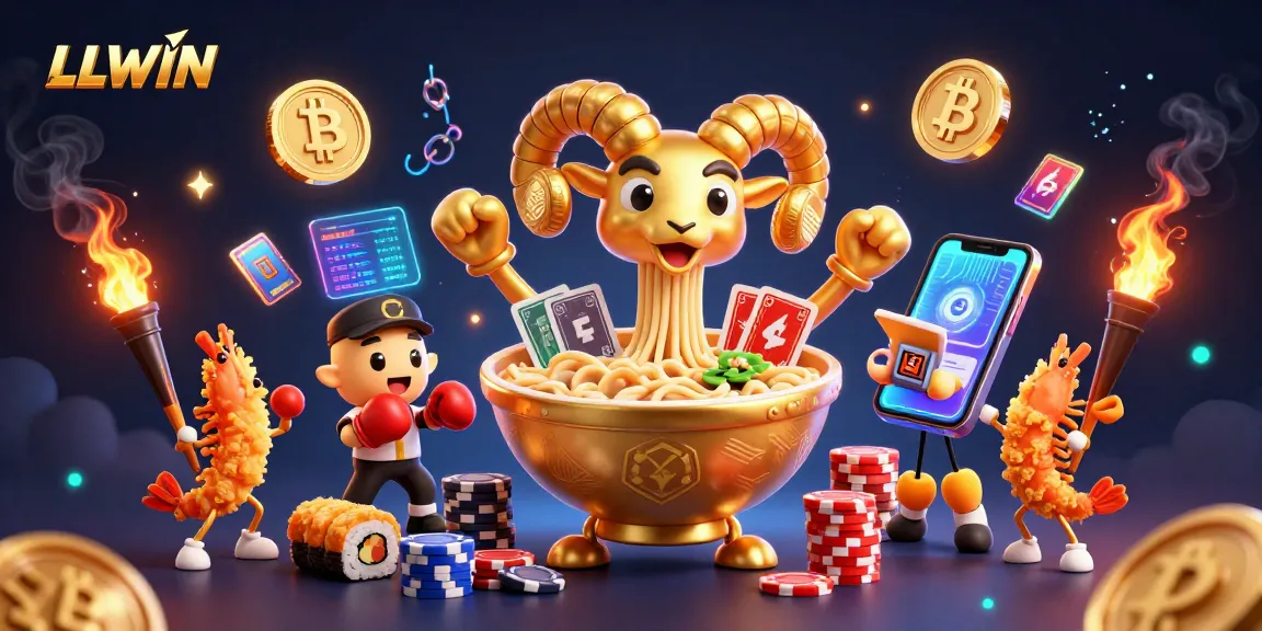 Experience excitement at LLWIN with a vibrant 3D casino scene featuring characters and dynamic elements.