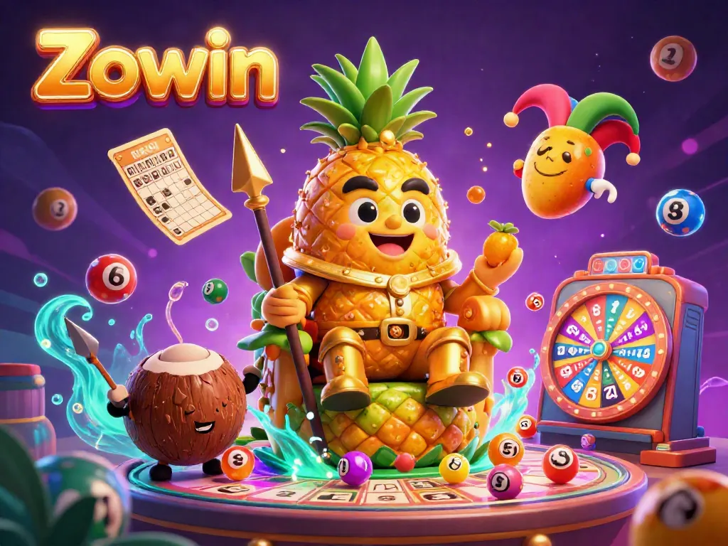 Experience thrilling wins with Zowin's lively casino scene, featuring vibrant characters and dynamic elements.