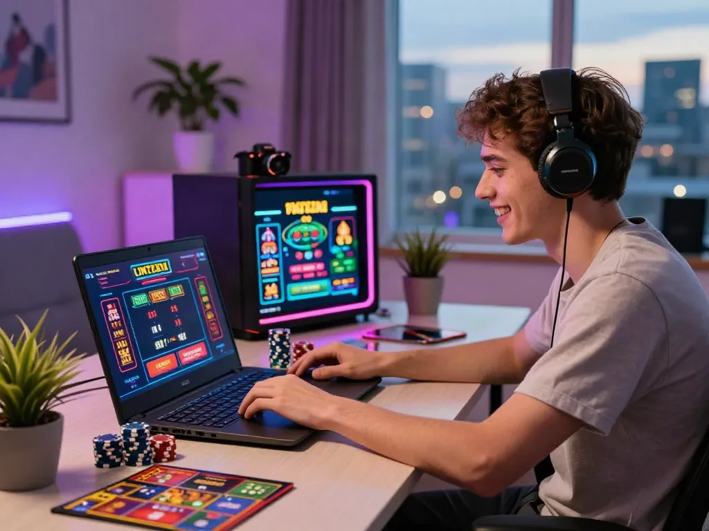 Exciting gaming setup showcasing a casino not on gamstop uk experience with vibrant lighting and engaging atmosphere.