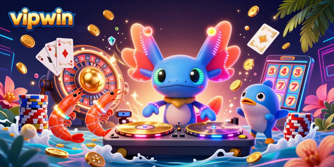 Reveal exciting vipwin casino action with vibrant characters and dynamic game elements.