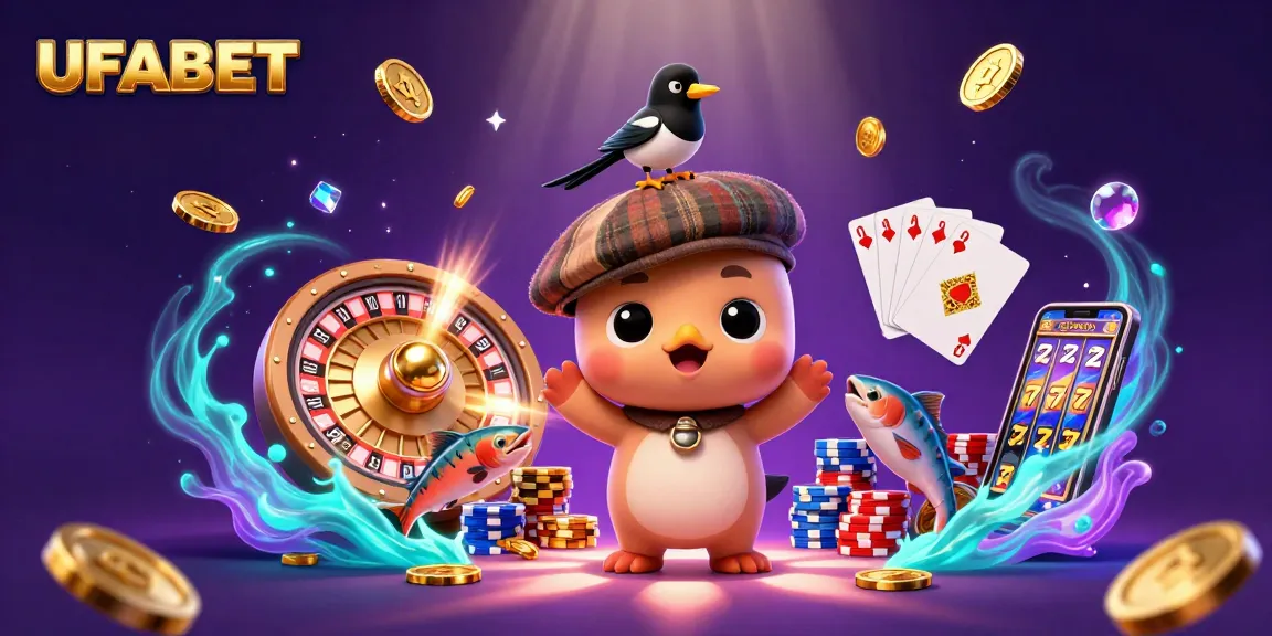 Experience the thrill of UFABET with vibrant 3D characters and dynamic casino elements.