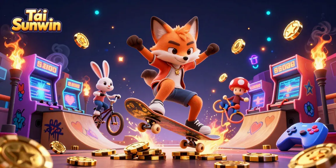 Tải Sunwin while enjoying a thrilling online gaming experience with vibrant characters and casino elements.