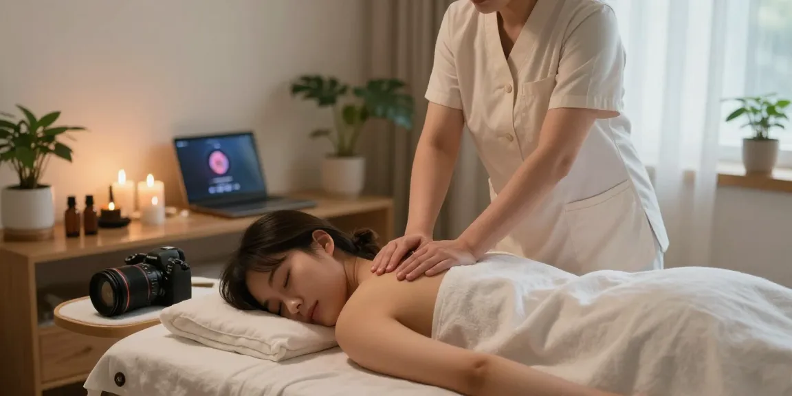 Professional 성남출장마사지 being performed in a serene environment with calming decor and soothing atmosphere.